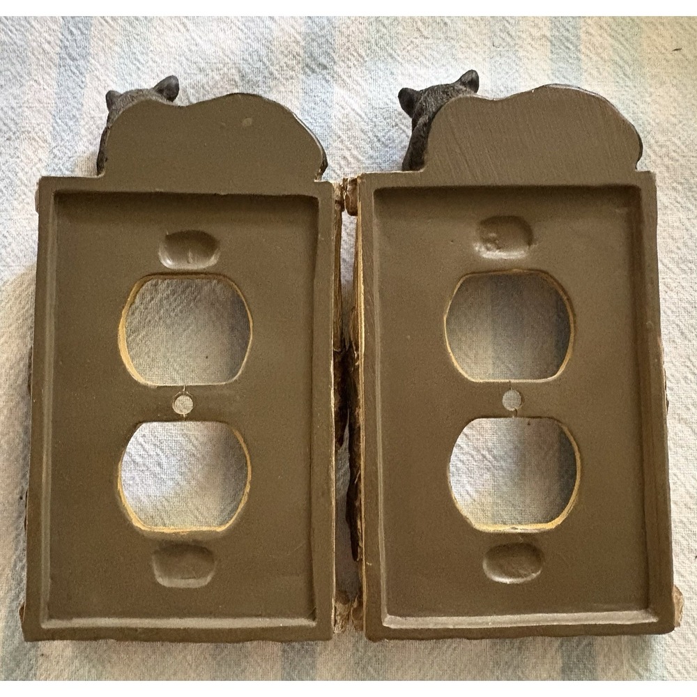 Bear Outlet Covers (2) Rustic Cabin Core Wildlife Nature Bear Resting 3D - Picture 3 of 6